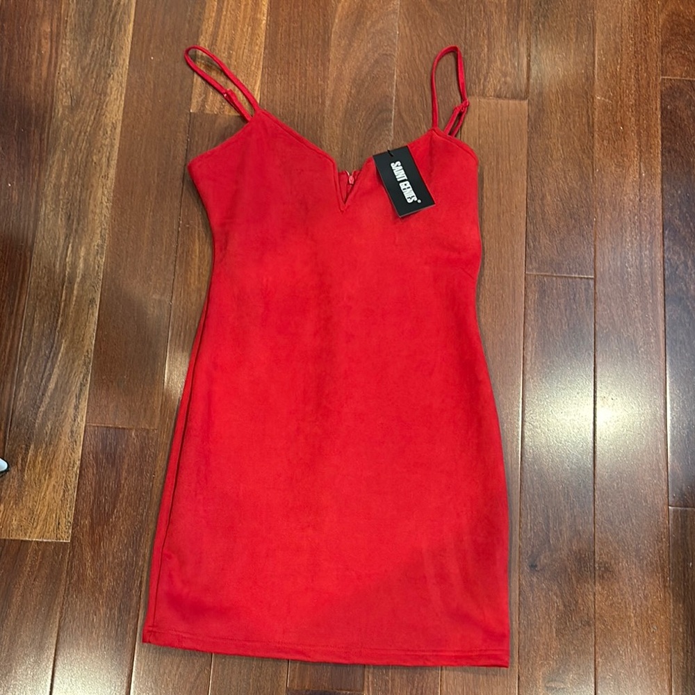 Showpo Red Sleeveless Dress with Spaghetti Straps